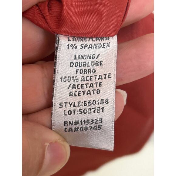 Badgley Mischka Women’s 8 Dark Orange Wool Lined Mini Cocktail Dress - Picture 3 of 7